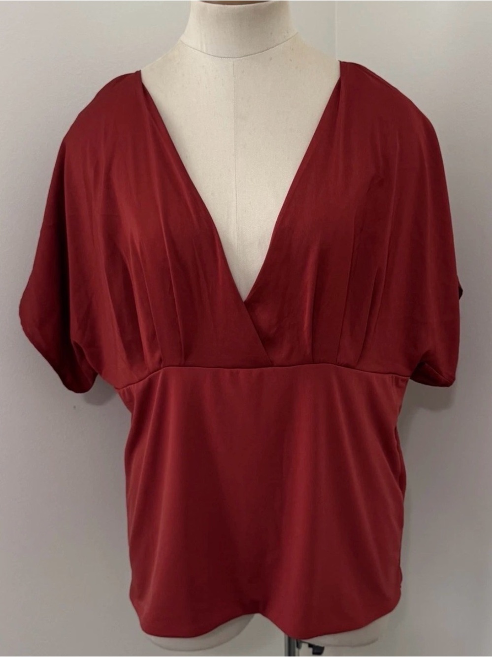 NEW Banana Republic XL Rust Red V-Neck Blouse Top
